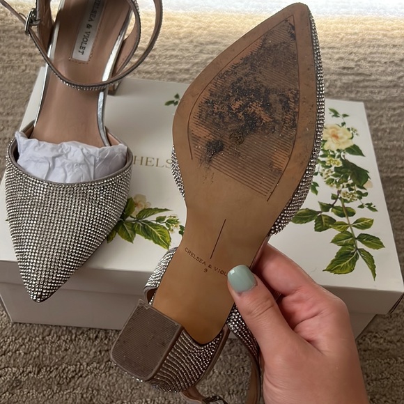 Chelsea & Violet Mary Rhinestone Embellished Pointed Toe Pumps - Picture 10 of 12